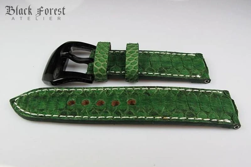 24mm/24mm Handmade Natural Color Real Python Skin Watch Strap PY07 – image 2